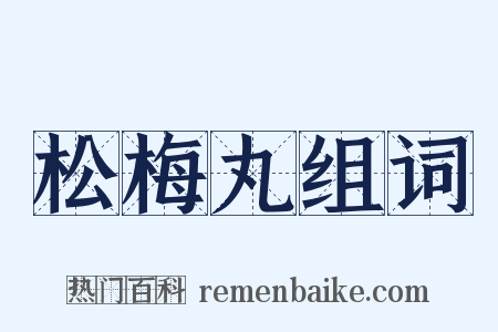 松梅丸组词是什么意思的图片